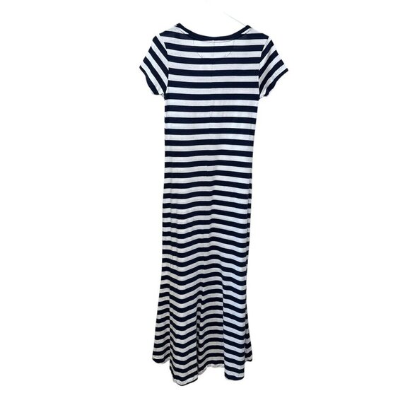 POLO RALPH LAUREN Maxi Tshirt Dress Small Navy Blue Stripe Preppy Nautical NWT - Picture 8 of 12